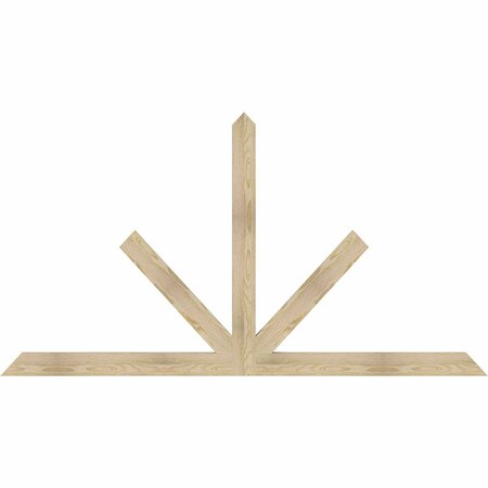 Ekena Millwork Saratoga Rough Sawn Timber Gable Bracket, Douglas Fir, 84"W x 45"H x 2"D x 4"F, 13/12 Pitch GBW084X45X0204SAR00RDF